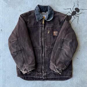 Vintage Y2K Carhartt YOUTH C61 brown work wear jacket